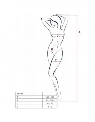 PASSION - BS100 WHITE BODYSTOCKING ONE SIZE